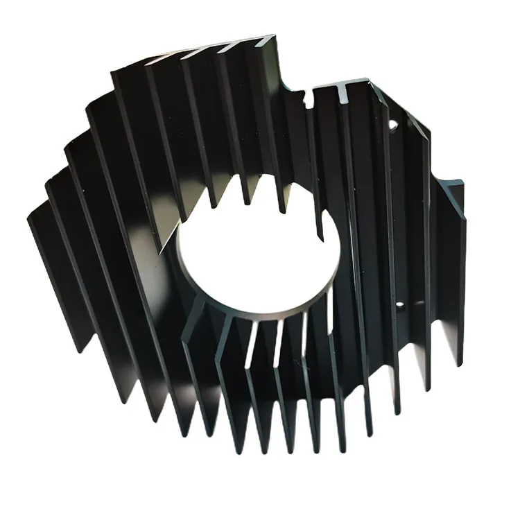 Custom extruded section CNC light aluminum anodized black  150*150*80 CNC heating radiator