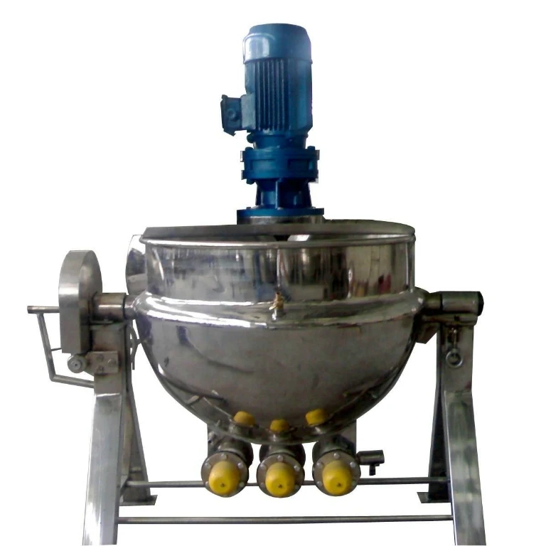 Industrial 500 liter electric  steam jacketed cooking kettle  with agitator