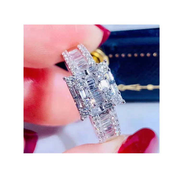 Wholesale wedding jewelry white 18k gold ring natural diamond engagement rings for women