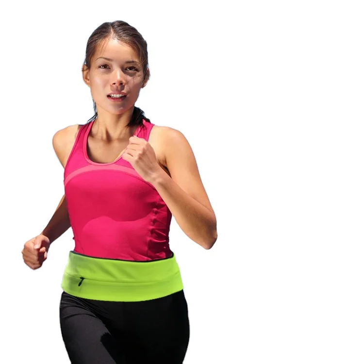 Reflective Waterproof 2 Expandable Pockets Running Waist Belt Bag Custom Neoprene Elastic Sport for Unisex Zipper