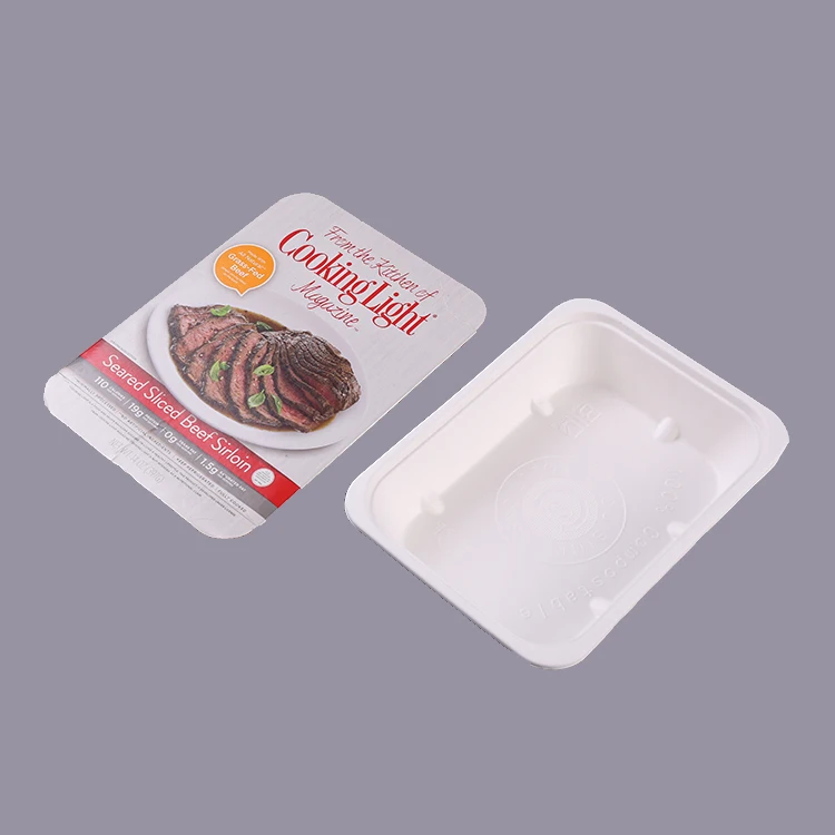 
Disposable Biodegradable Sugarcane Bagasse Frozen Food Container Food Tray 