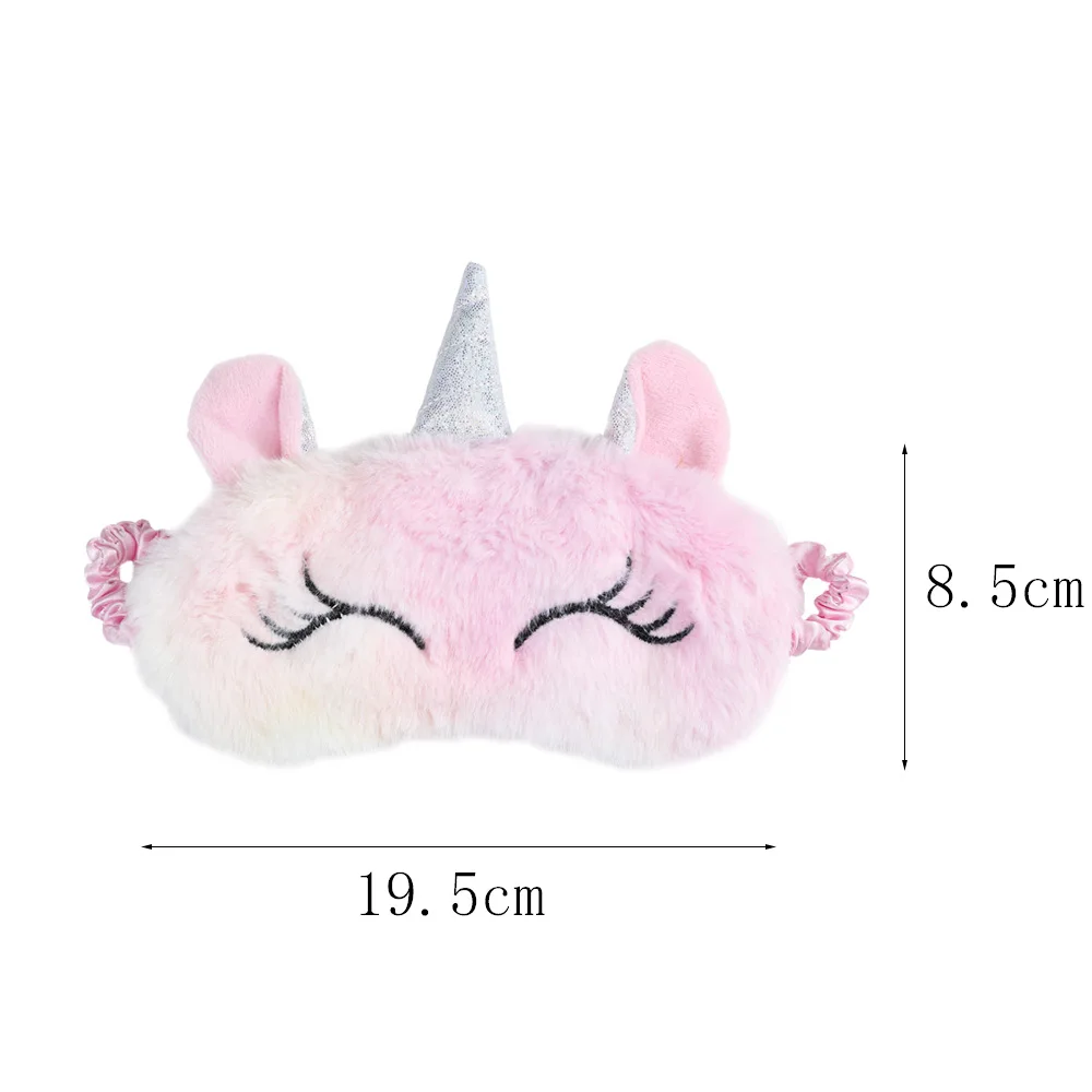 Factory Sale Unicorns Eye Mask For Sleeping Girl Kids Cute Soft Plush Rainbow Blindfold With Horn Girl