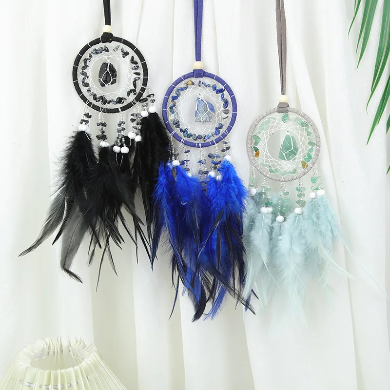 40cm Purple Dream Catchers Raw Stone Crystal Dream Catcher for Girls Kids Adult Bedroom Wall Decor Hanging Ornament Craft Gift