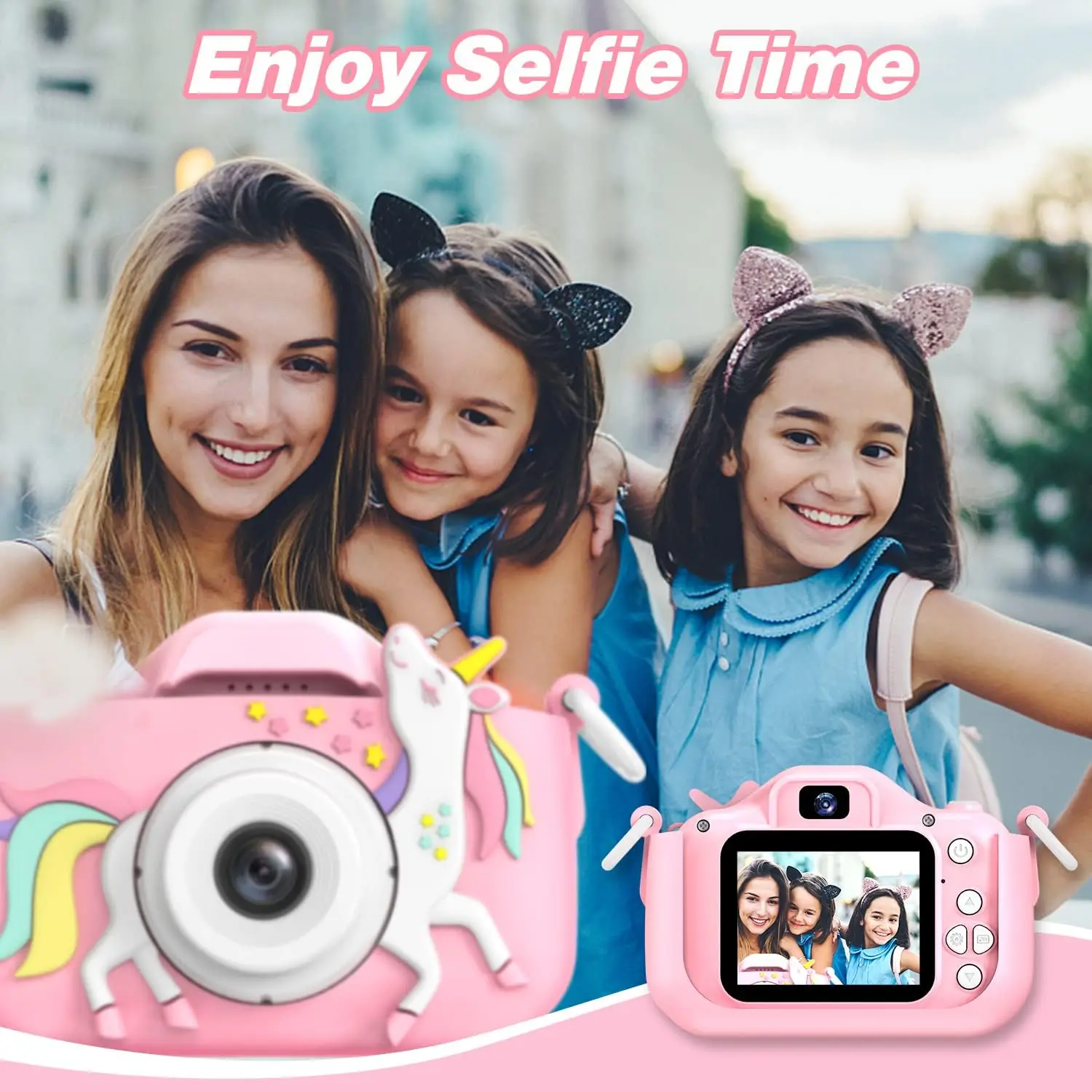 Camera Toys for Children Digital Video Camcorder Camera with Cartoon Soft Silicone Cover Best Birthday Festival Gift for Kids