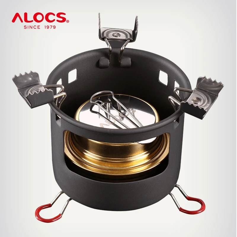 ALOCS CS-B02 CS-B13 Compact Mini Spirit Burner Alcohol Stove with Stand for Outdoor Camping Hiking Cooking Furnace