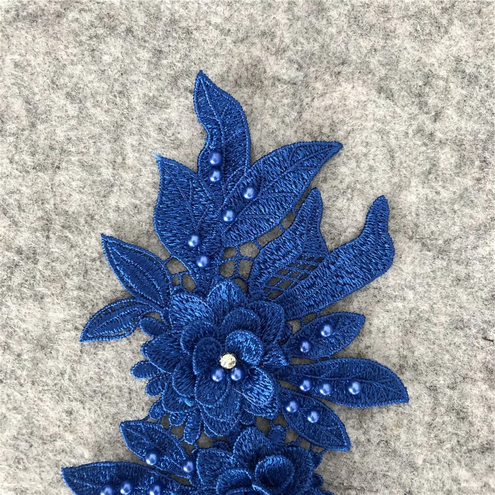 Markdown Sale Luxury Polyester Lace 3D Flower Embroidery Lace Patches For Traditional Apparel