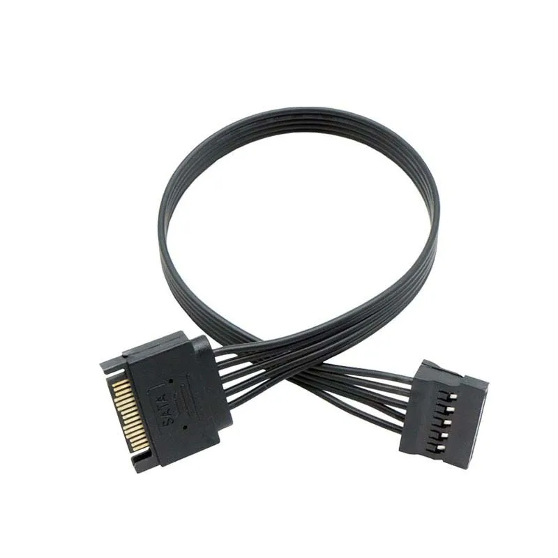 cantell SATA 15Pin Male to Female Extension Cable for Computer Hard Disk Interface Power Cord