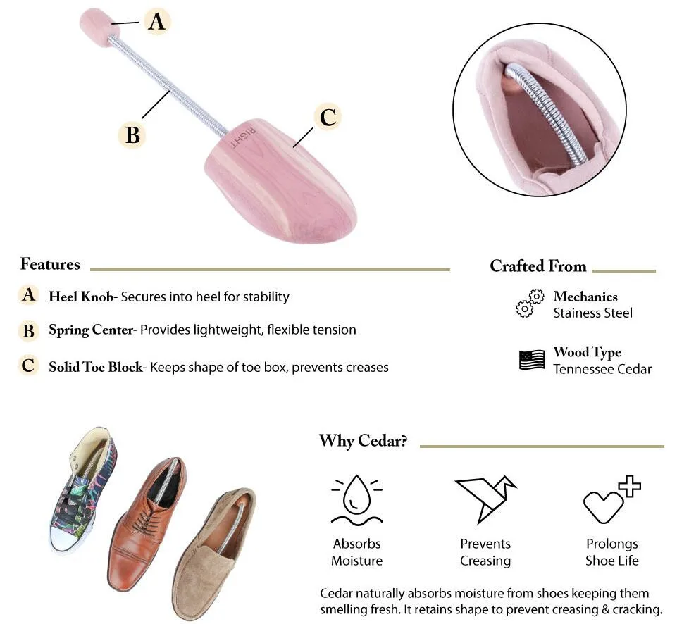 Unisex Compact Travel & Portable American Cedar Wood Boot & Shoe Trees,Cedar Wooden Shoe Tree
