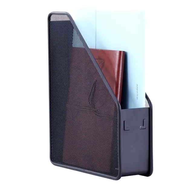 Big Vertical Compartment Desk Organizer Space-saving Metal Mesh Magazine Stand File Holder