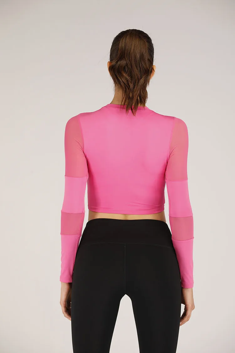 2021 весенний спортивный жилет для занятий фитнесом и йогой облегающий женский топ с длинными рукавами и круглым вырезом для девочек