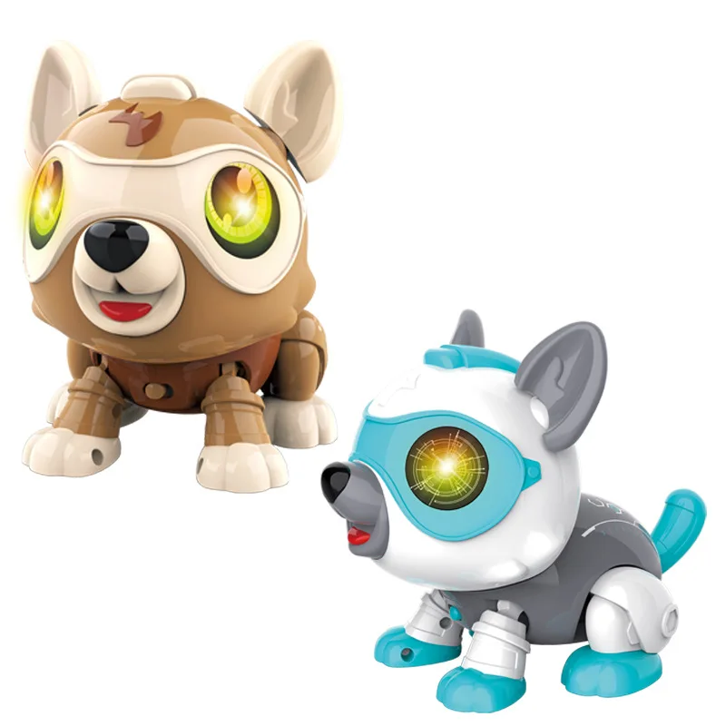 Newest Battery Operated Intelligent DIY Voice Control Walking Robot Pet Dog Toy for Kids