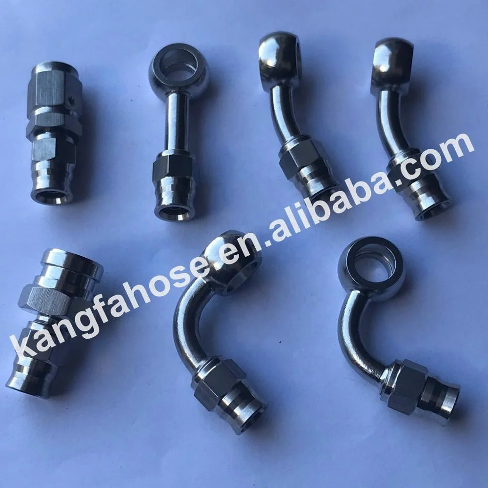 AN3 Car Motorcycle Motor Bike Hydraulic Brake Oil Hose Line M10 Banjo  M10 Female stainless Steel Fittings