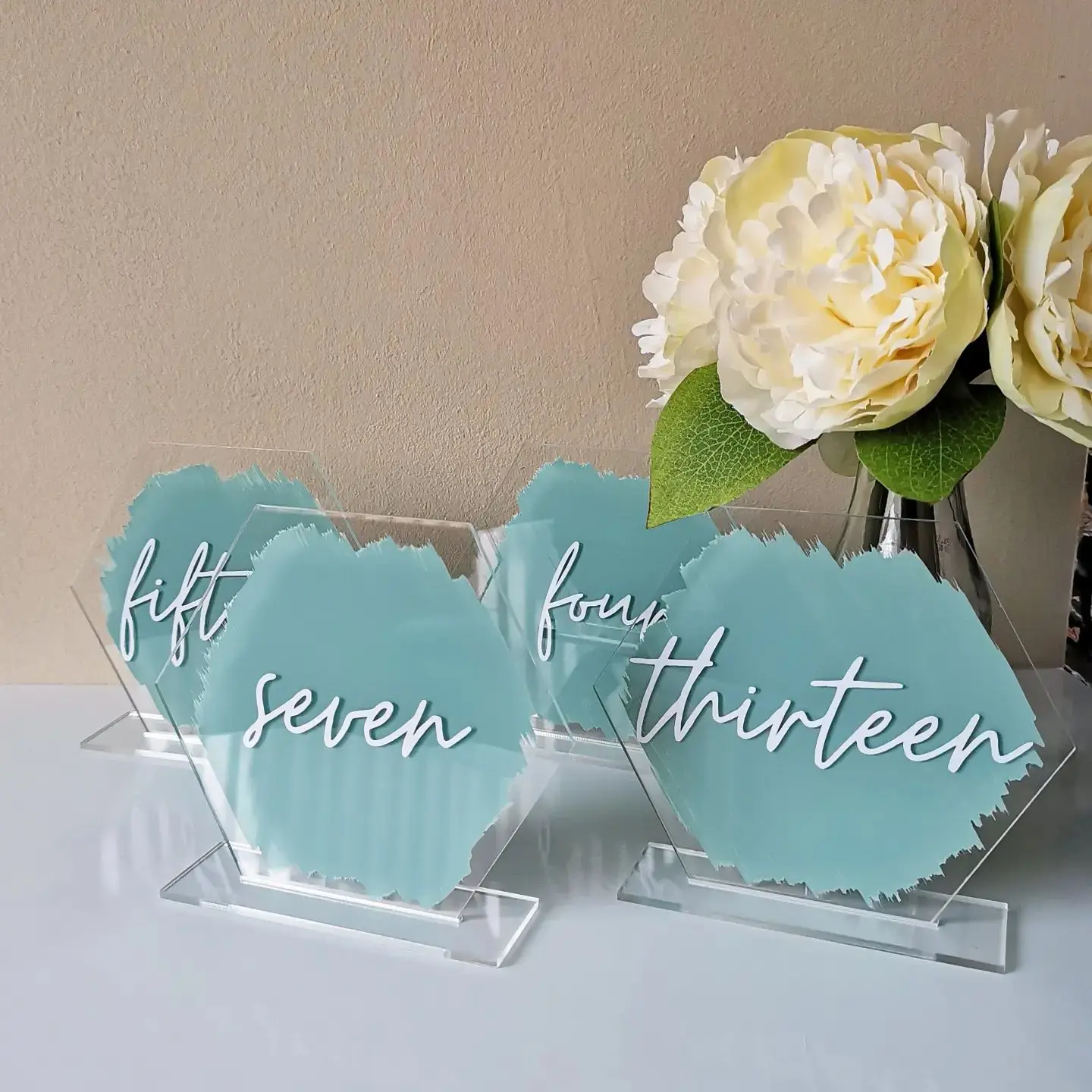 Clear Acrylic Blank Place Cards Laser Cut Sheet Place Plain Tiles Wedding Decoration For Table Numbers Guest Name