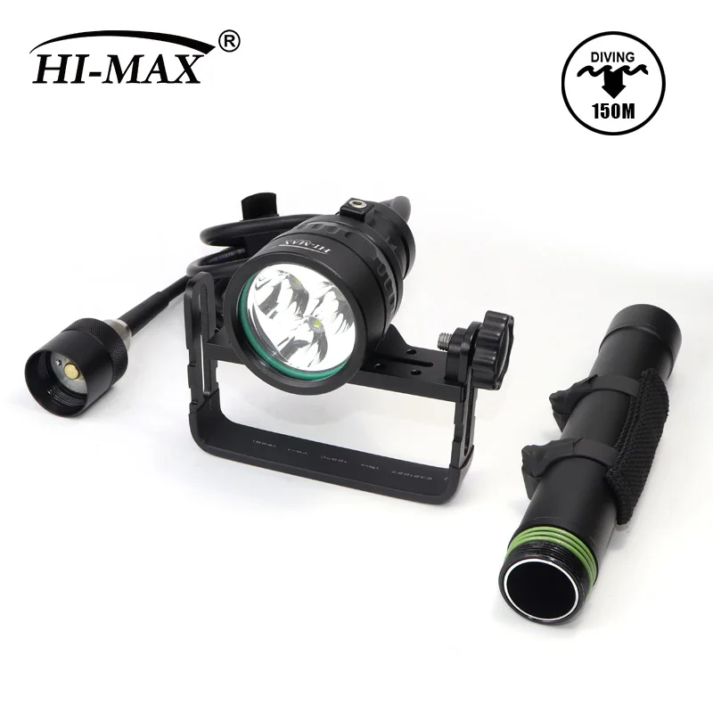 HI-MAX 3500 Lumen 3 LED 26650 Battery Canister Torch Diving Cave Light