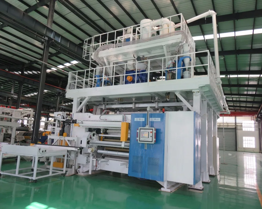 56-layers Nano PE stretch film machine high speed 500m/min speed stable running double four shaft winder design