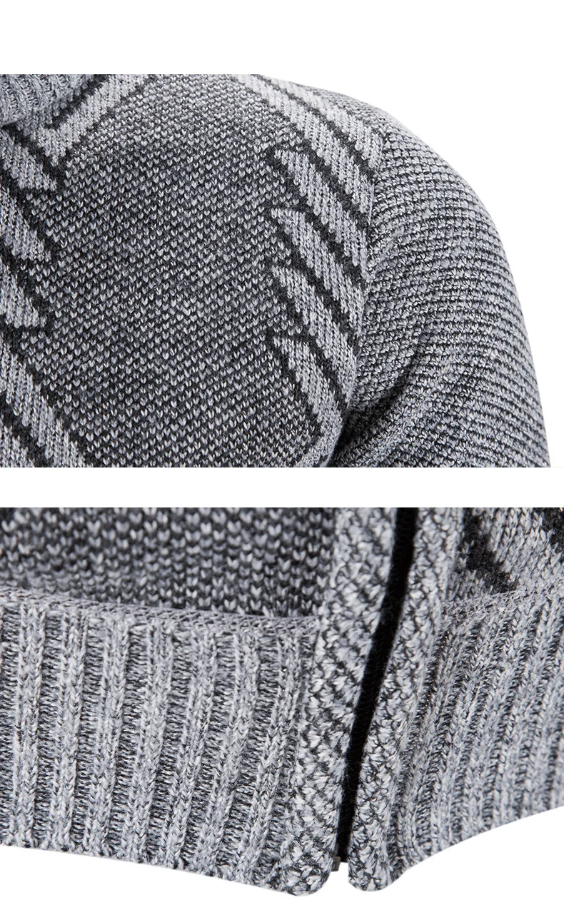 Новый осенне-зимний мужской кардиган свитер плюс бархатный плотный Повседневный модный свитер куртка с воротником-стойкой кардиган