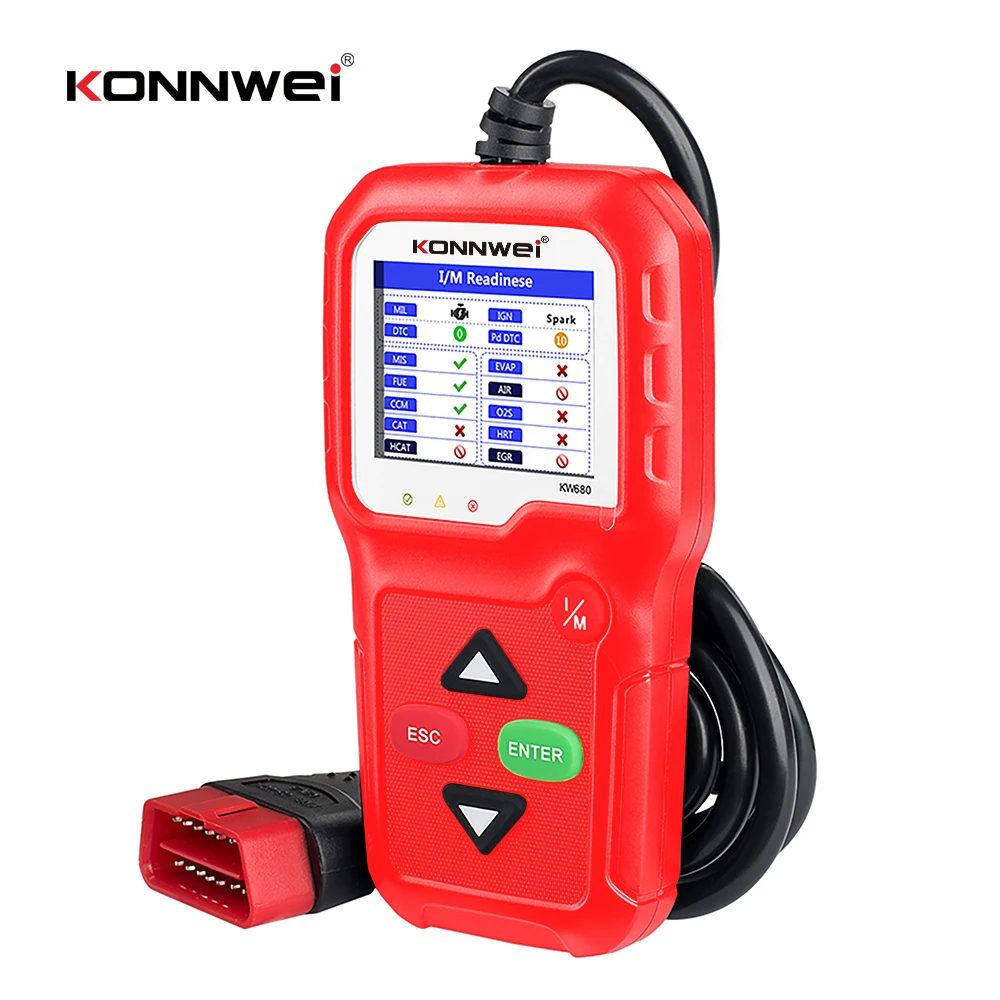 KW680 Vehicle Scanner Diagnostic Tool OBD2 Code Reader Car Automotive Check Engine Error Analyzer Heavy Truck Cars 8 Languages
