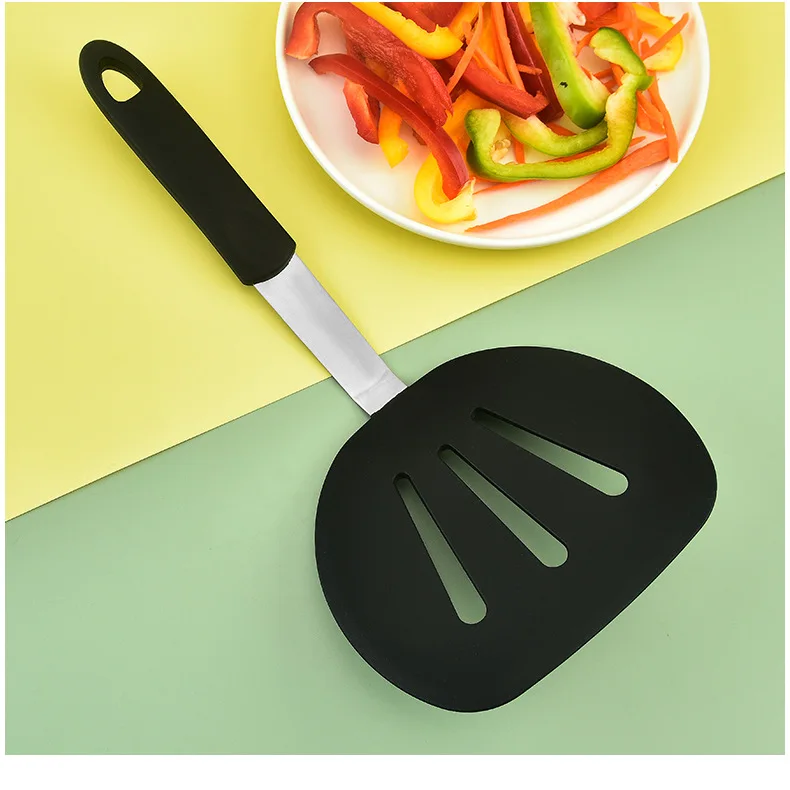 5pcs Enlarge Silicone kitchen utensils set with TPR Handles Kitchen tools Fish Turner Slotted Fry Turner in Big Size