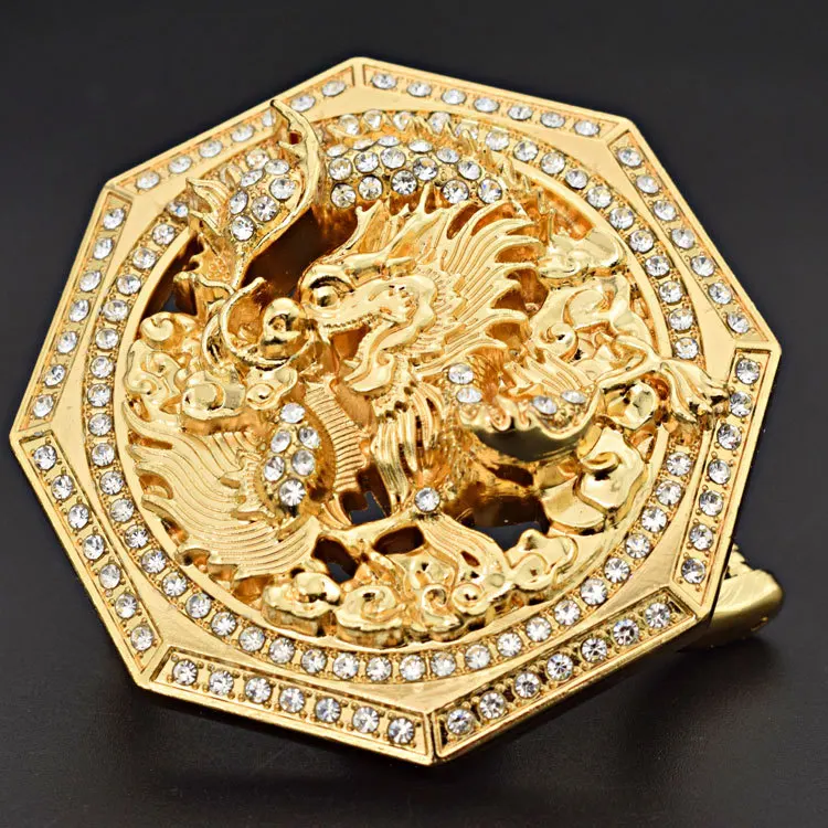 Высокое качество, индивидуальный цинковый сплав, внутренний размер 39 мм, китайский дракон, кристалл, западное имя, пряжка для ремня