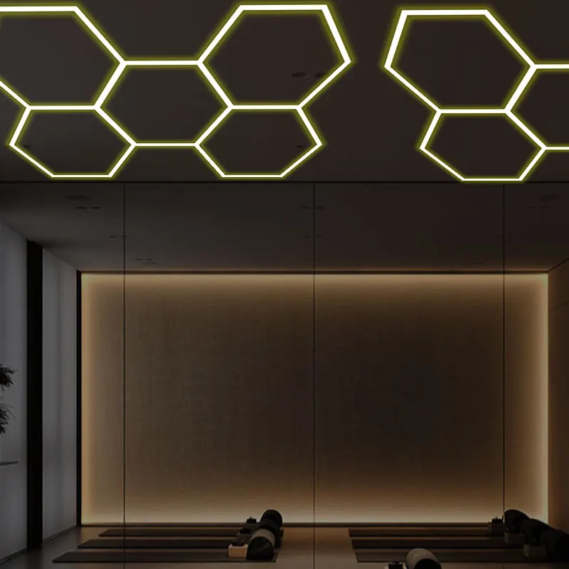 KLCB RGB Led Garage Ceiling Light LED Working Light Car Hexagonal Garage Led Light For Car Wash Workshop  And Garage