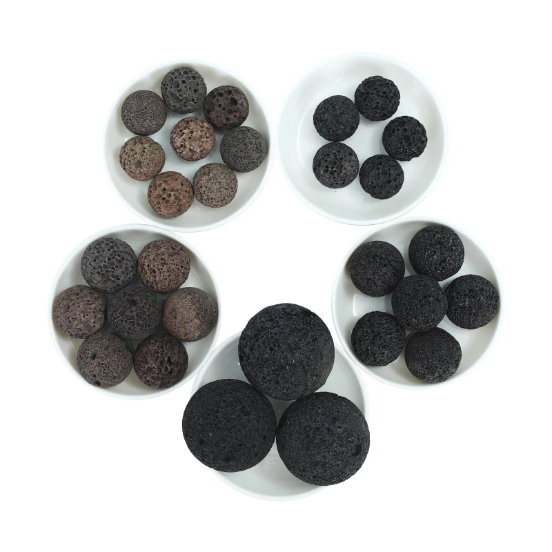 Superior quality landscape round lava pumice stone tumbled lava pebble rock for decoration