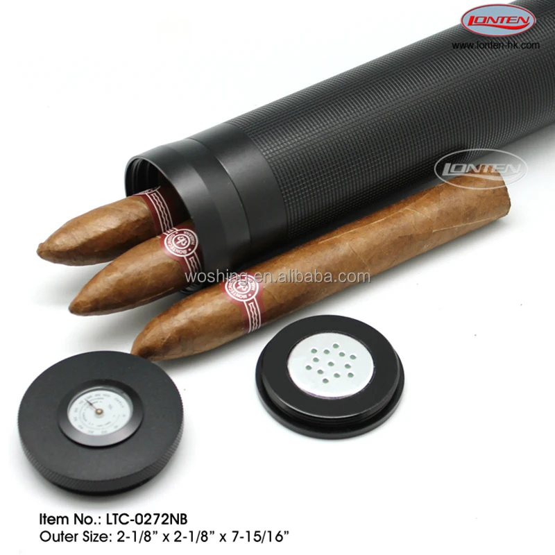 Woshing 3CT plastic Cigar Humidor Travel Case Portable Storage Box black silver gold aluminium tubes for cigar