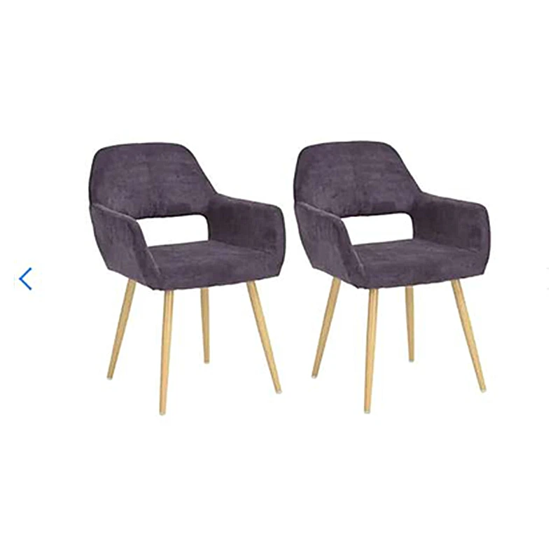 2021Hot selling dining room furniture modern comfortable cloth fabric chairs metal legs simple dining chairs.
