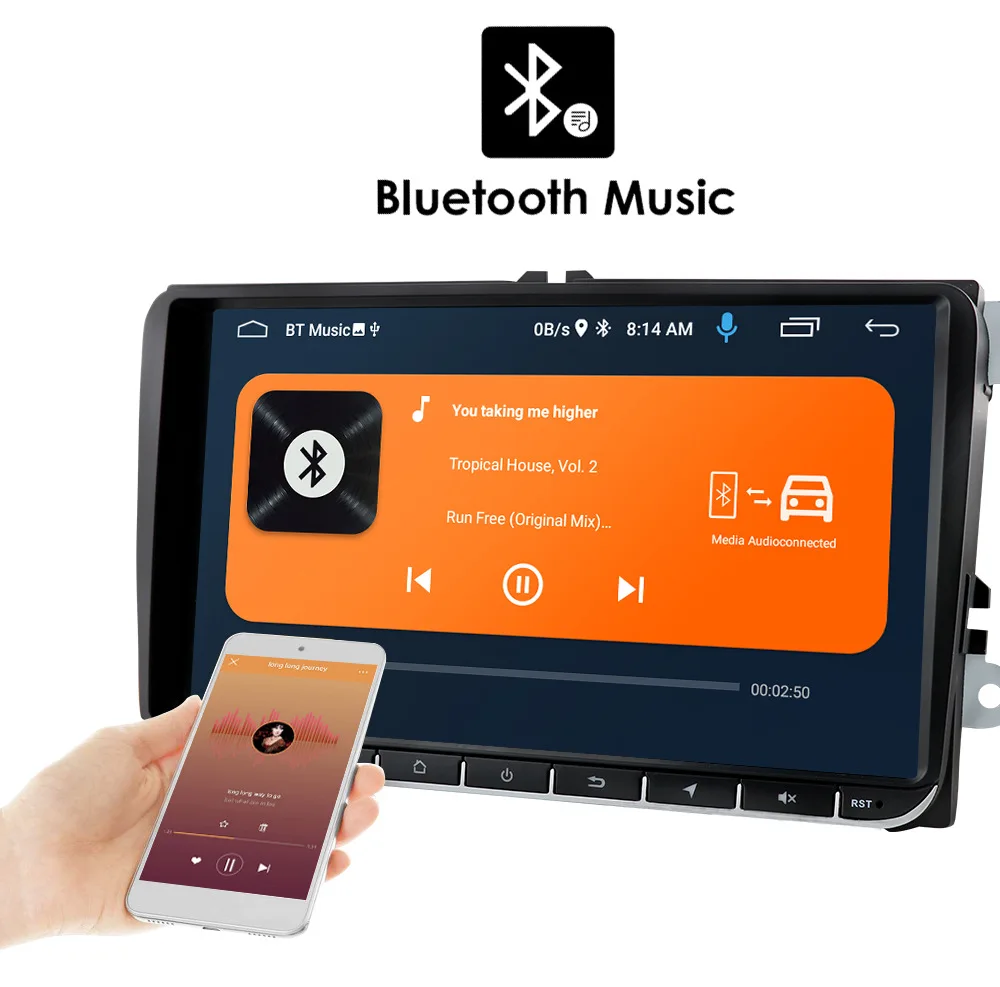 YHT Android 10 9 inch 2 Din Car Radio Car DVD Player For VW Volkswagen PASSAT POLO GOLF 5 6 Autoradio GPS Wifi BT Multimedia