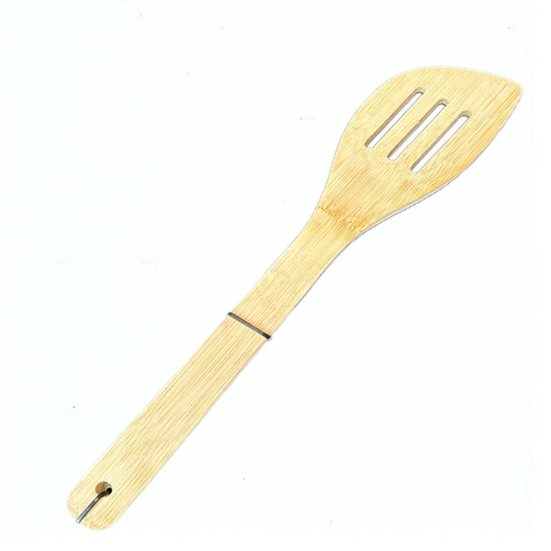 High Quality Bamboo Round Spoon Slanted Spatula Triple Line Slanted Spatula Cookware Set