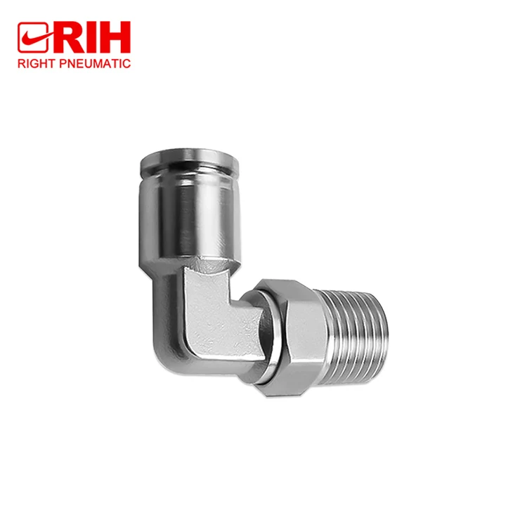 MPL joint copper nickel plated elbow joint PL full copper external thread 90 degree right angle gas pipe quick insert