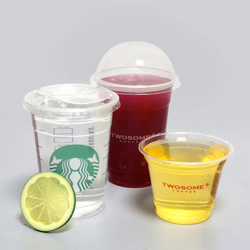 Customized Logo 90 Caliber Matt Pp Hard Slim Cup Disposable Plastic Frosted Pp Injection Cups 500Ml /700 Ml With Lid Plug