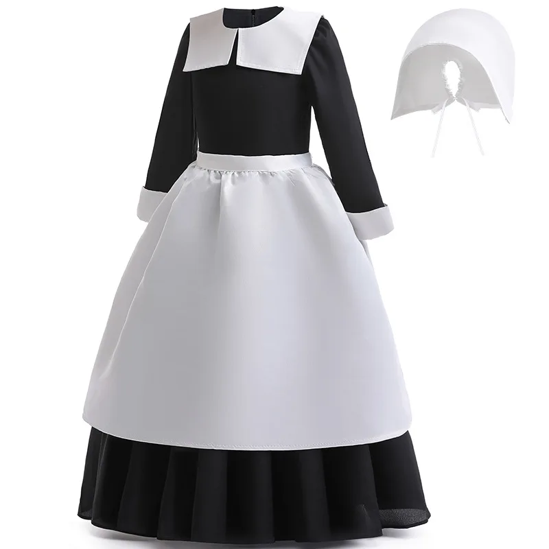 New Product Girls Wednesday Adams Cosplay Costume Halloween Party Dress Long Sleeve Classical Girls Dress For stage
