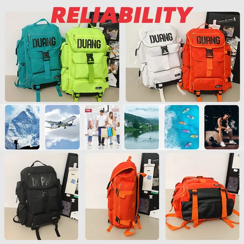 Custom Logo Five Colours Large Capacity External Multiple Zip Pockets Oxford Fabric Unisex Mochila Sport Fitness Travel Backpack