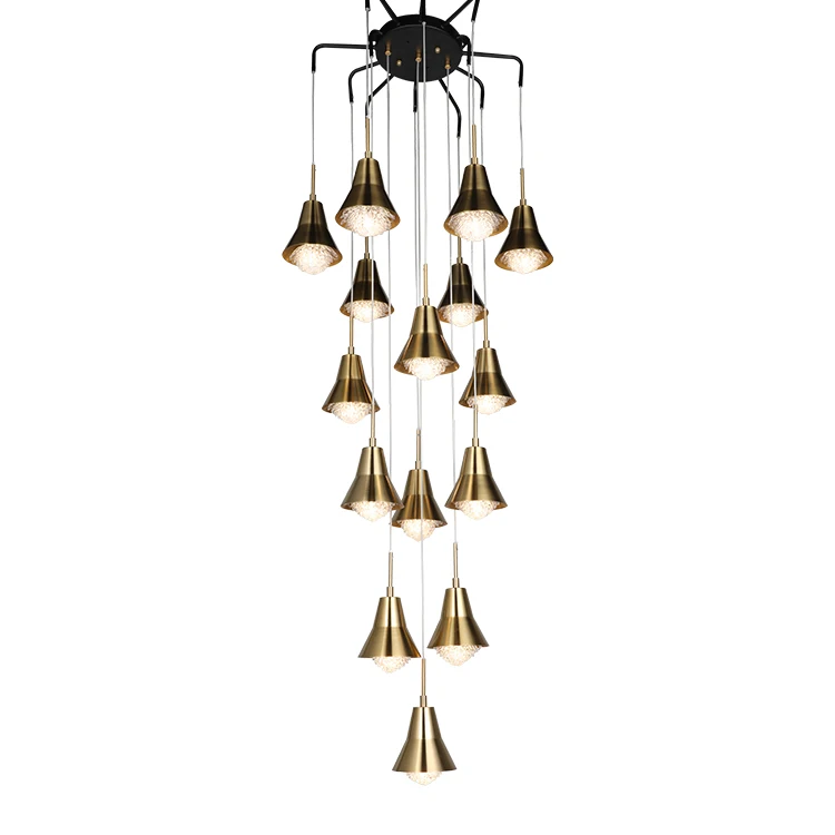 Китай Винтаж украшения Дизайн Лофт гостиная aeolian колокола 15 глава G9 люстры подвесной светильник