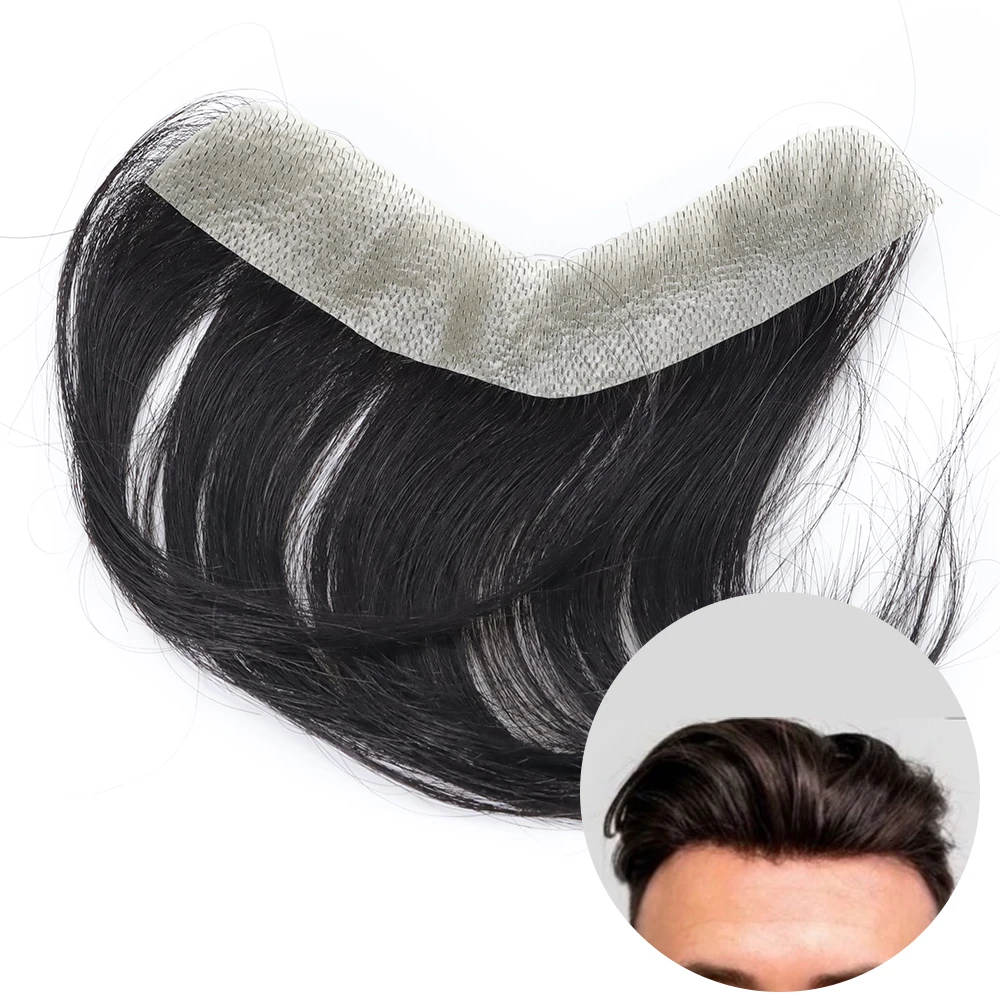 Hot Sale V Loop Natural Undetectable Hairline Hair Patch Pieces Toupee for Men