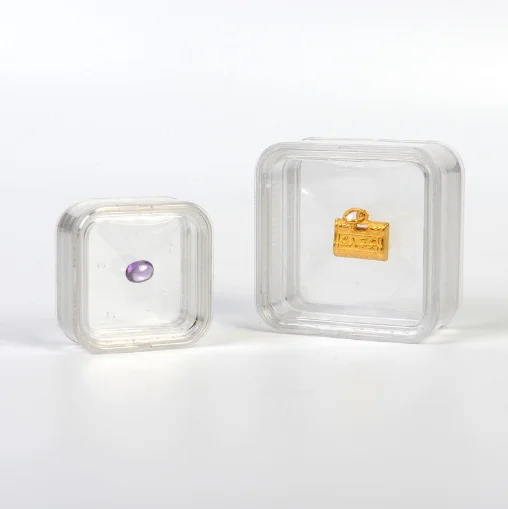 Diamond Gemstone Display Case Gem Jewelry Trinket Storage Container Tray