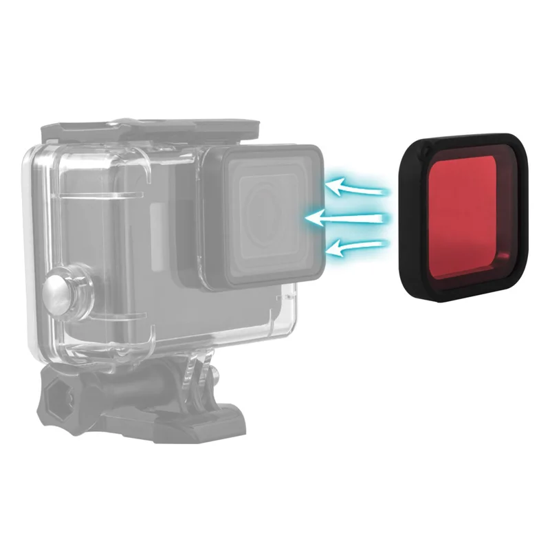 Wholesale Underwater Waterproof Housing Protective  Red pink purple Lens Filter For Gopro 5/6/7 Waterproof Case Lens Filter
