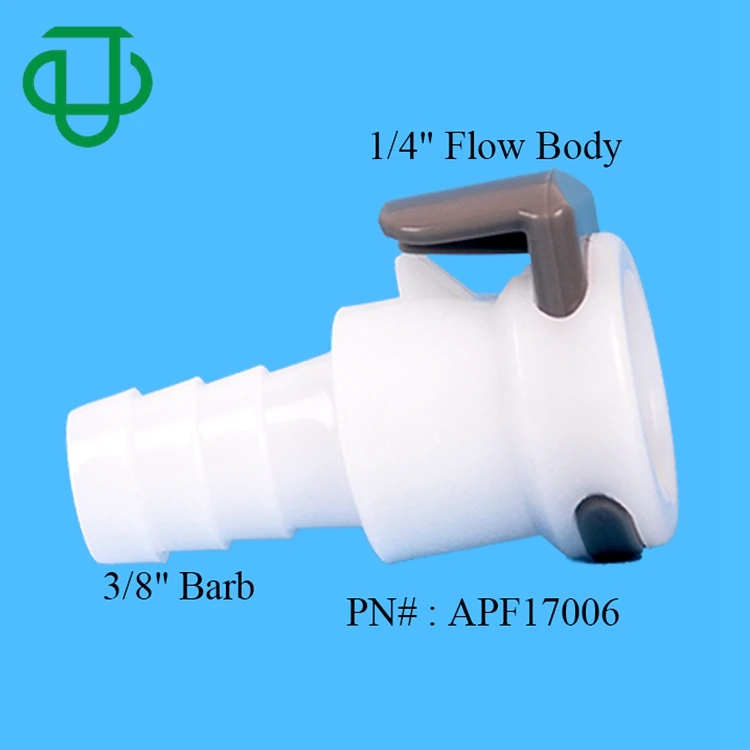 JU CPC Non-Valved In-Line Coupling Body Plastic Straight Through Quick Disconnect Release Hose Coupling For Medical Devices