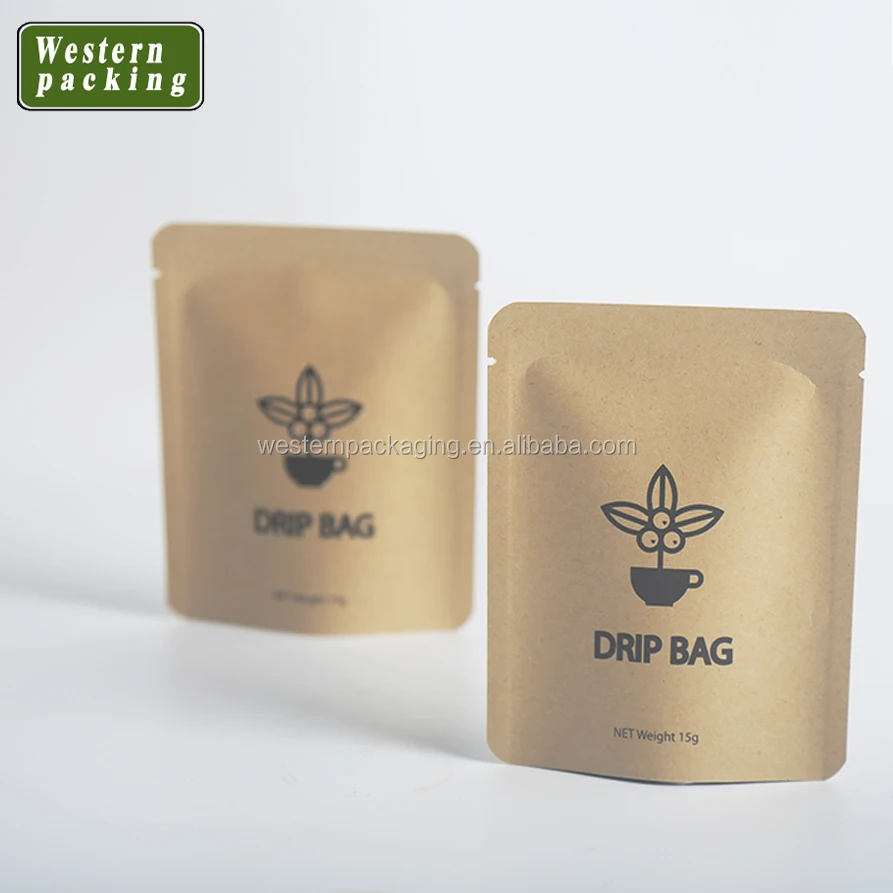 Aluminum foil Kraft paper hanging ear drip filter small coffee envelope sachet packaging bag