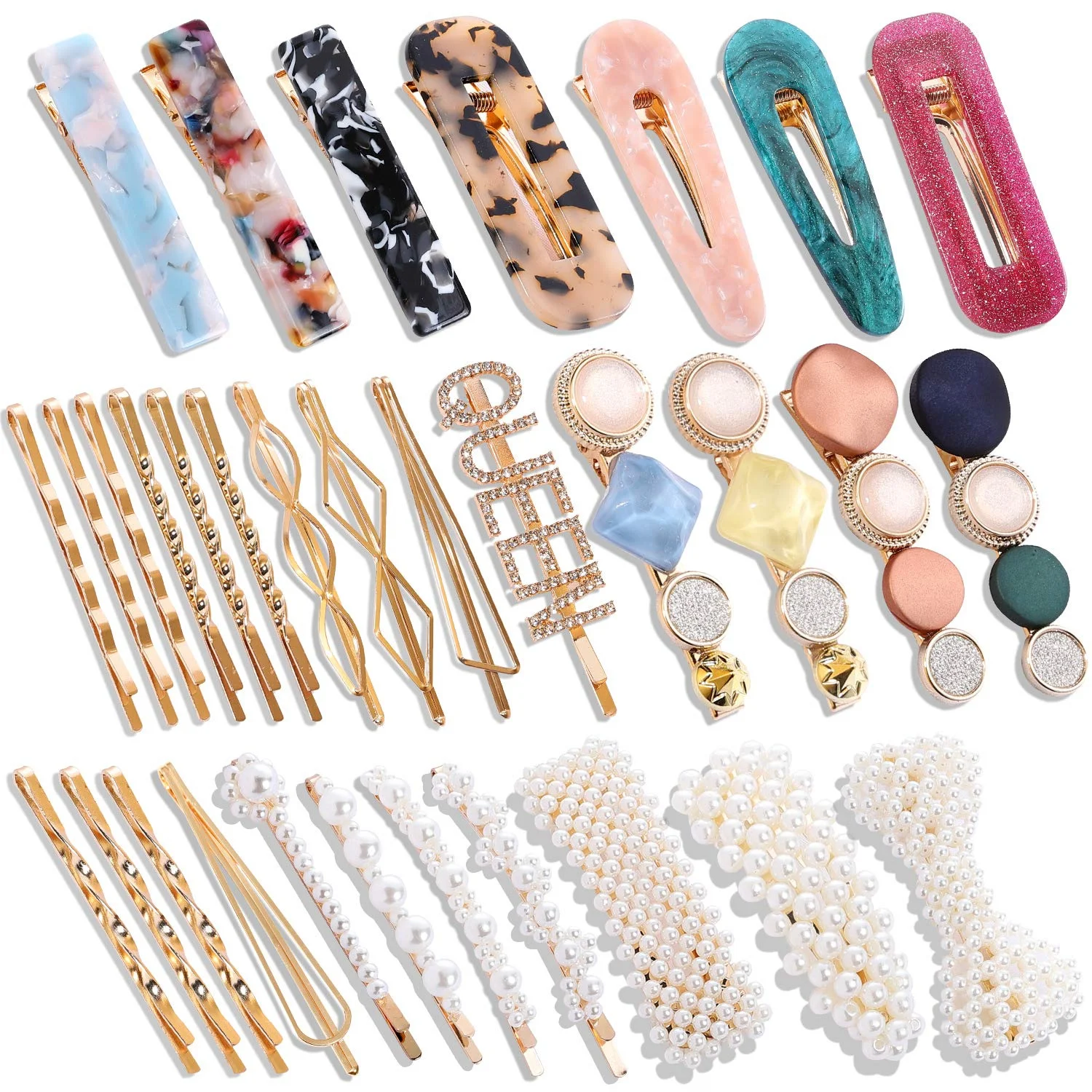 Fashional hair accessories about acid and pearl hair clip for women