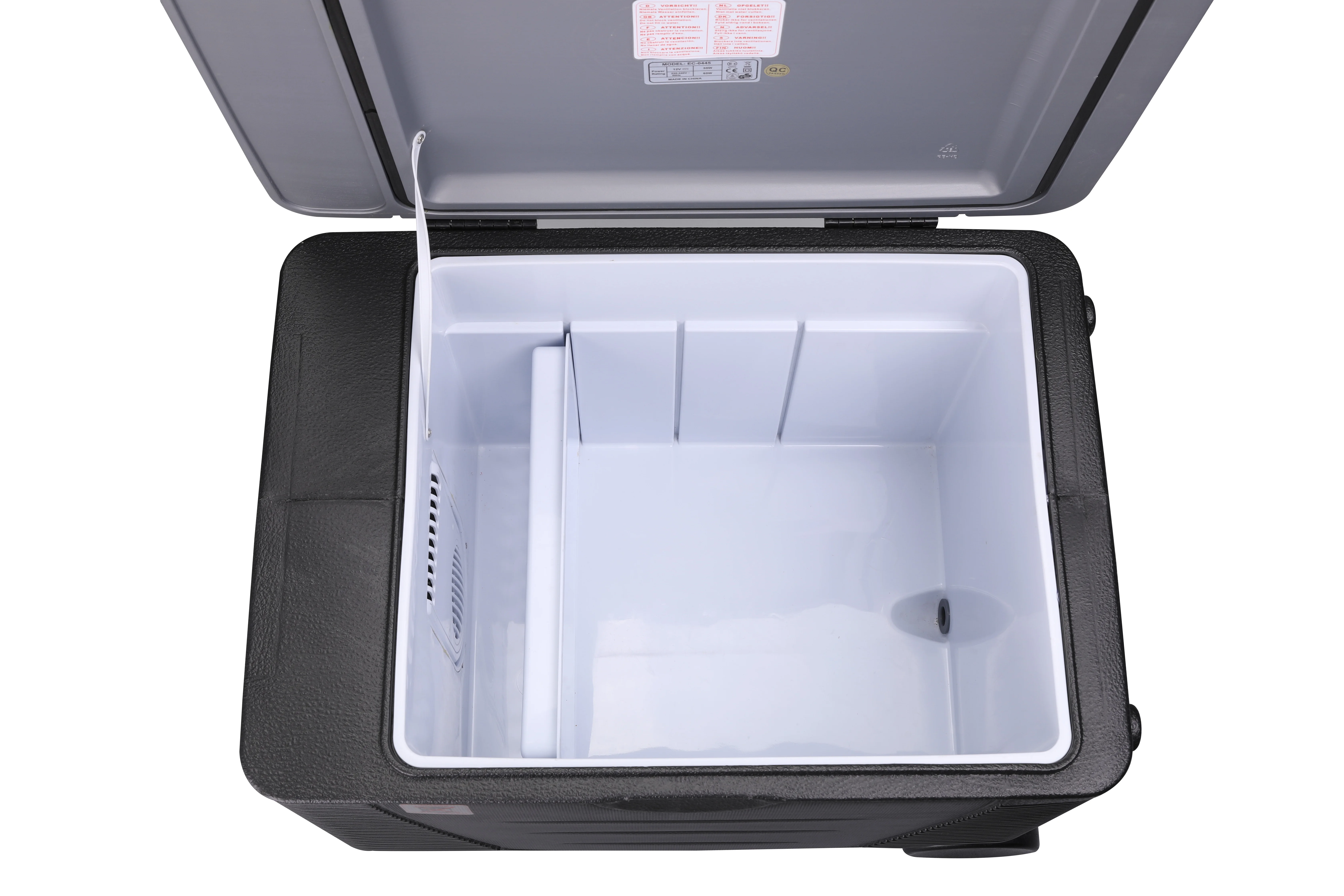 DC12V 45L portable camping travelling cooler box with wheels CE ROHS ERP GS CB hot cold mini fridge camping car fridge