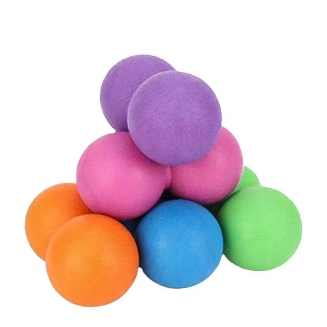 Custom Logo Silicone Rubber Myofascial Release Deep Tissue Fitness Ball Double Lacrosse Massage Ball Mobility Peanut Ball