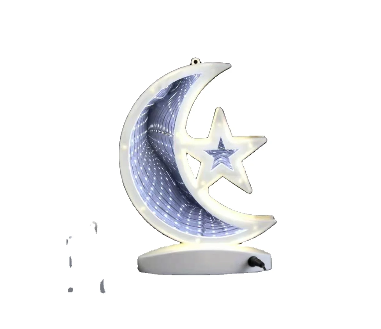 
Customed 3D USB dual-purpose double mirror Tunnel Lights Star and Moon Night Light Wall Table Lamp Home Living Room Decoration 