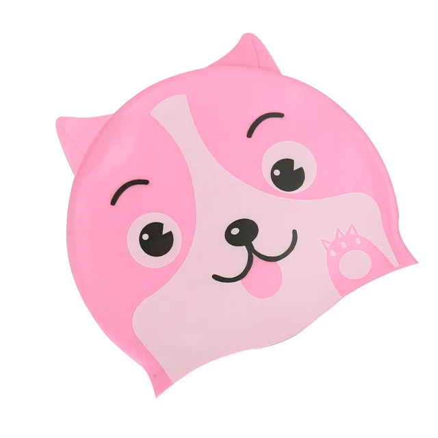 Swimming Cap Ear Protector Silicone Cap Youth Training Holiday Swimming Cap Print No Cut Head Waterproof Custom Logo Child