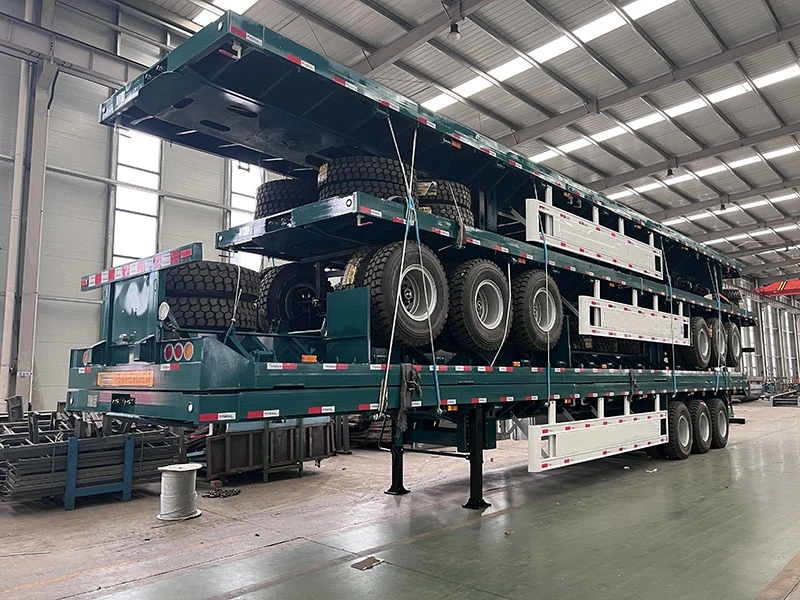 Vehicle Master Chinese New 3  Axles 60 Tons 80 Ton Flatbed Trailer Flat bed semi trailer For sale