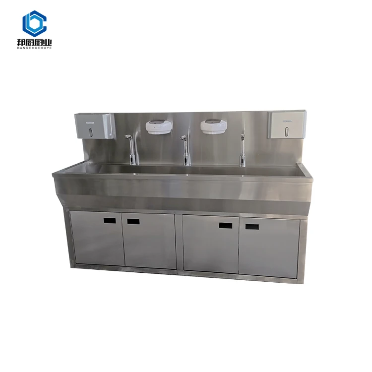Hot Selling Product Medical Sink Cabinet Stainless Steel Silver Hospital Modern Stone Sink Laundry Sink with Wash Board Stone