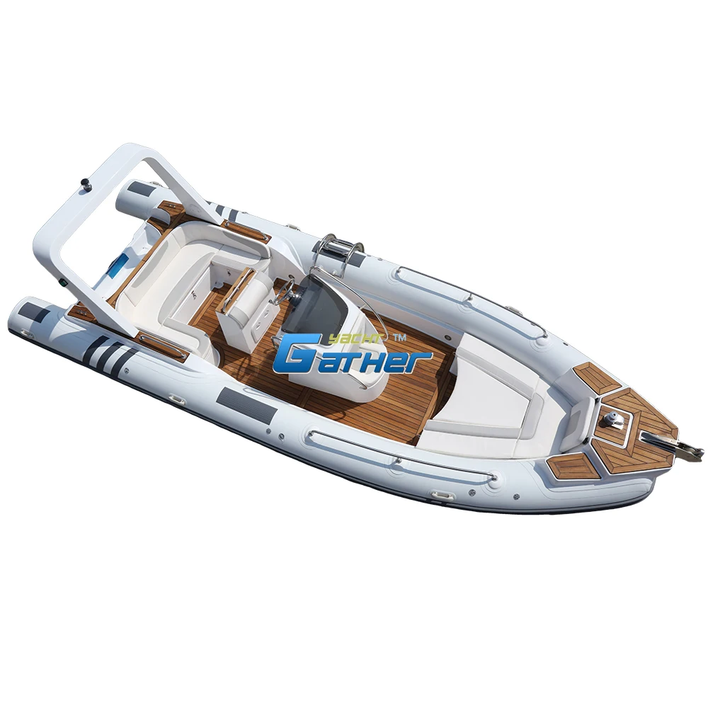 25ft Sport RIB760B Hypalon Orca tube fiberglass Hull Inflatable RIB Boat With Motor