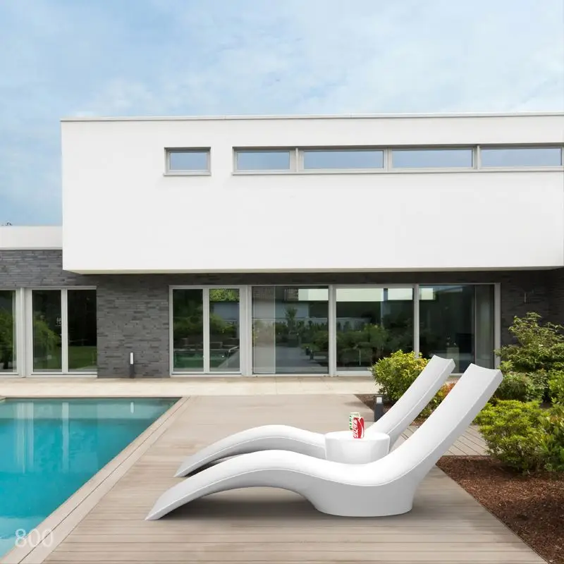 Modern Outdoor Pool Furniture PE Fiberglass Pool Chair Swimming Pool Sun Lounger LEDGE Chaise Lounge Chair
