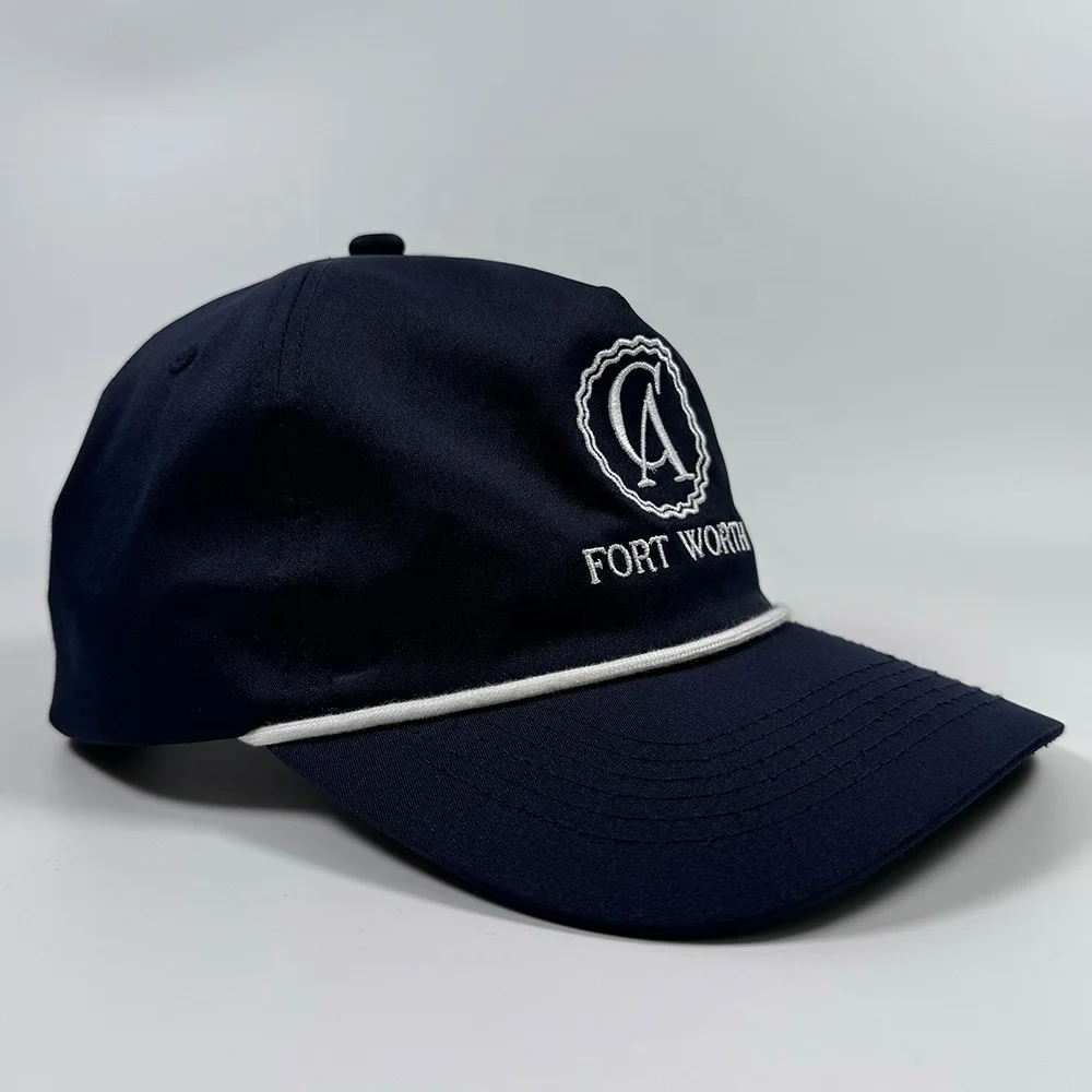 OEM summer classic nylon colorful waterproof curved flat brim unstructured snapback cap custom embroidery logo rope golf hat