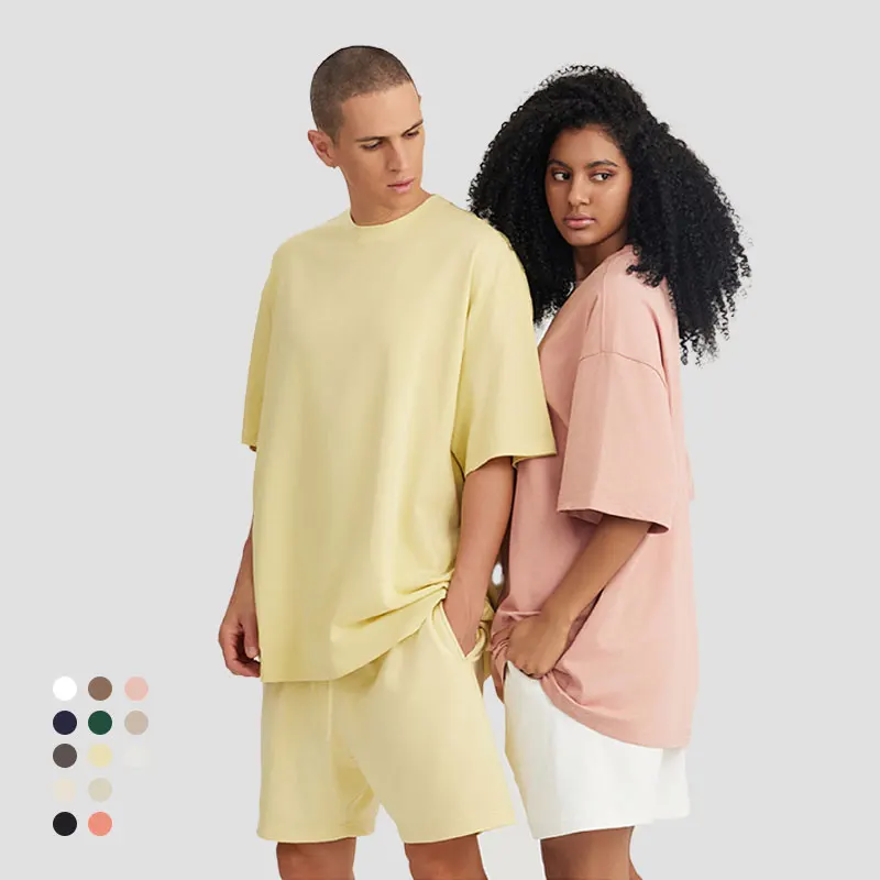 Custom Wholesale 240gsm Heavy 100% Cotton Drop Shoulder T-shirt Black Printed Oversized T Shirt Men Unisex Hombre